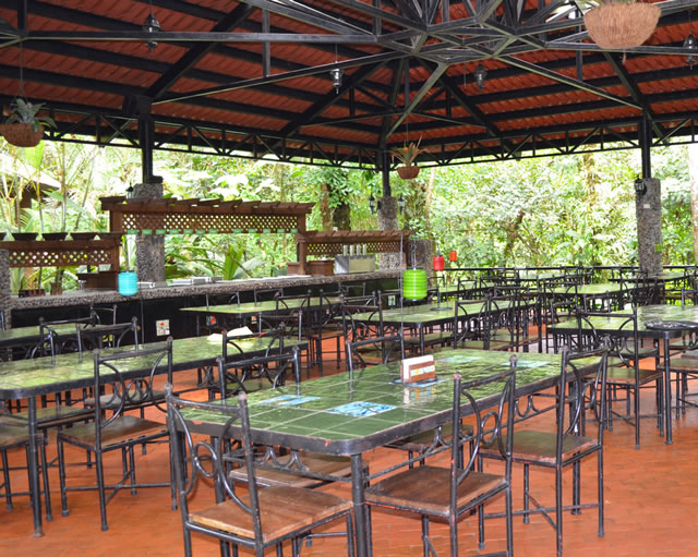 Dining area at the Rainforest Adventures in Costa Rica
